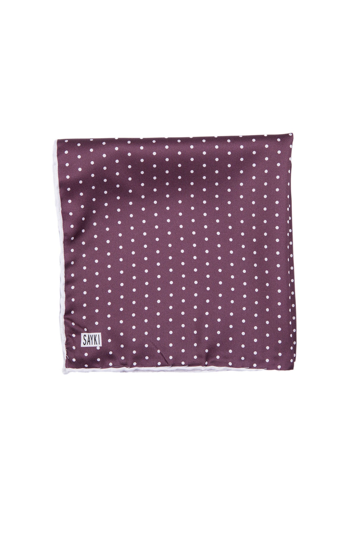 Classic White Dots Burgundy Pocket Square - SAYKI