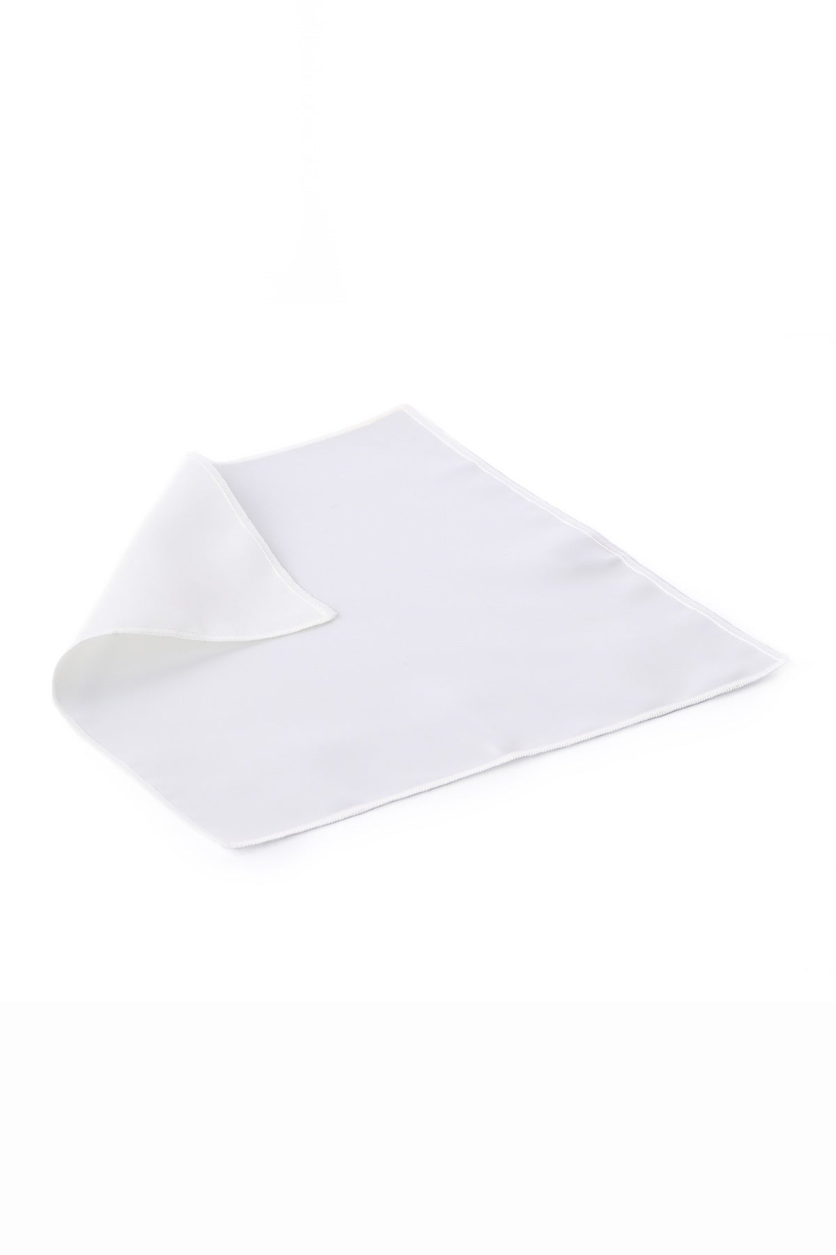 Classic White Satin Pocket Square - SAYKI - 8682819441384