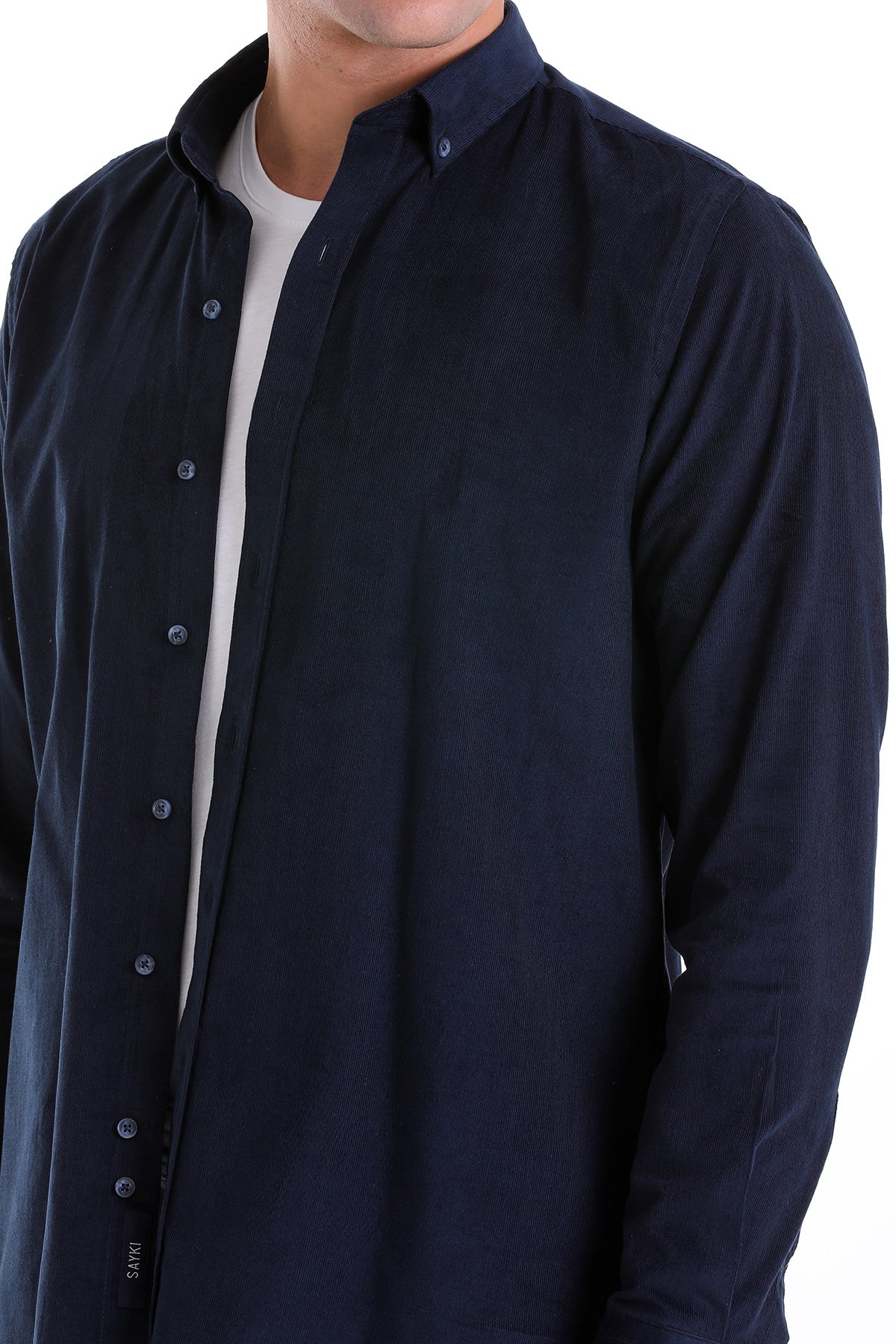 Comfort Fit 100% Cotton Navy Casual Shirt - SAYKI