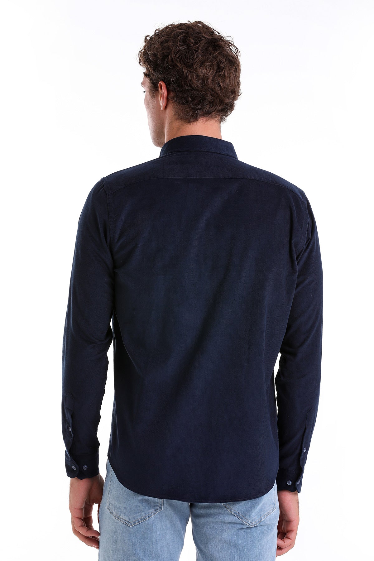 Comfort Fit 100% Cotton Navy Casual Shirt - SAYKI