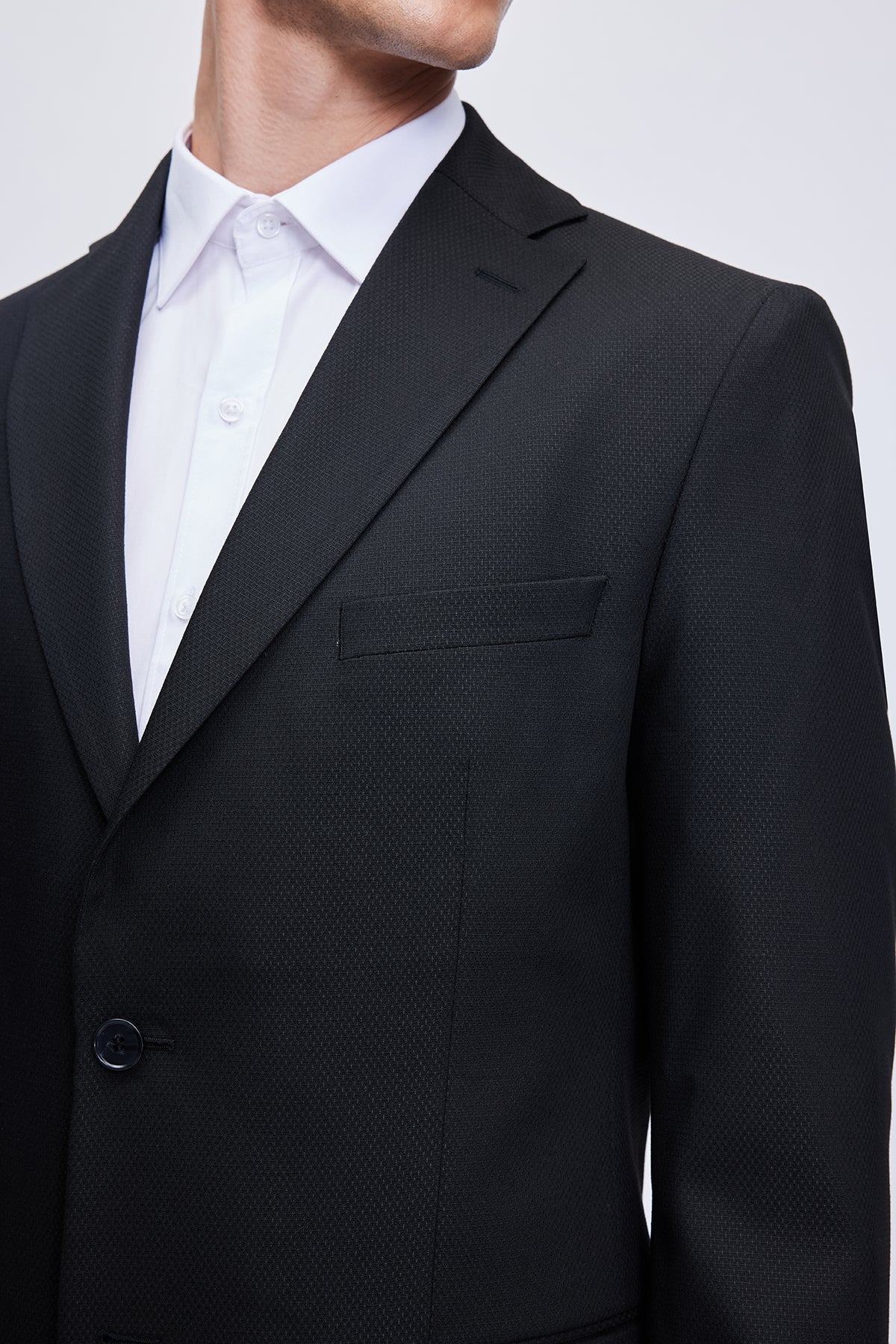 Comfort Fit Black Notch Lapel Classic Suit - SAYKI