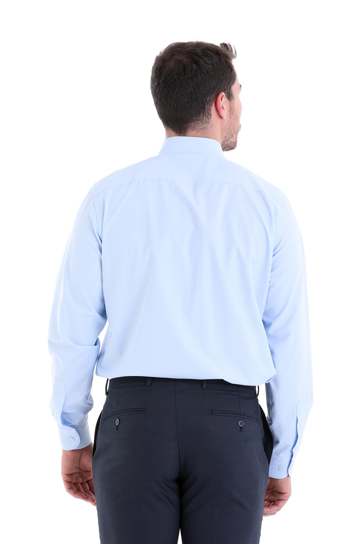 Comfort Fit Classic Collar Light Blue Dress Shirt - SAYKI