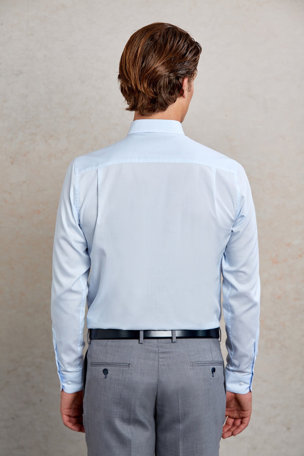 Comfort Fit Cotton Light Blue Casual Shirt - SAYKI