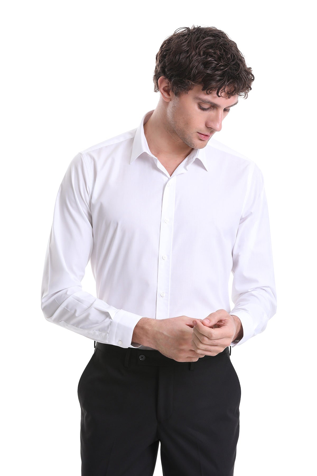 Comfort Fit Cotton White Casual Shirt - SAYKI