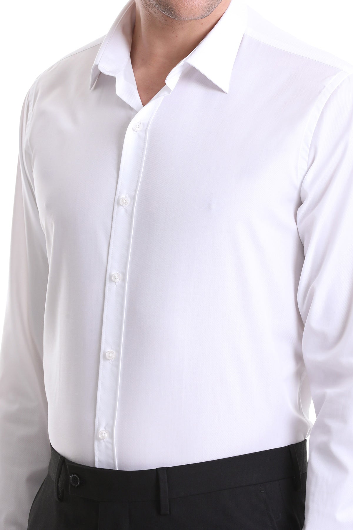 Comfort Fit Cotton White Casual Shirt - SAYKI