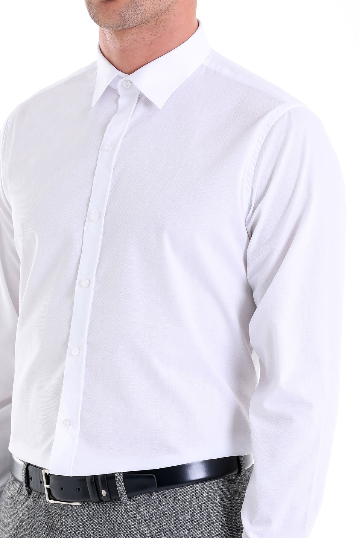 Comfort Fit Long Sleeve 100% Cotton White Casual Shirt
