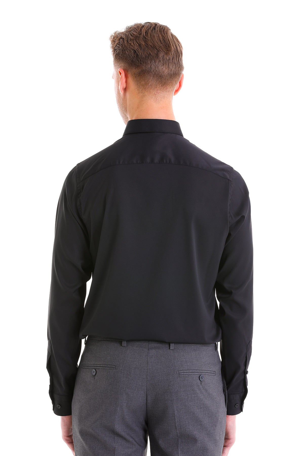 Comfort Fit Long Sleeve Black Casual Shirt - SAYKI
