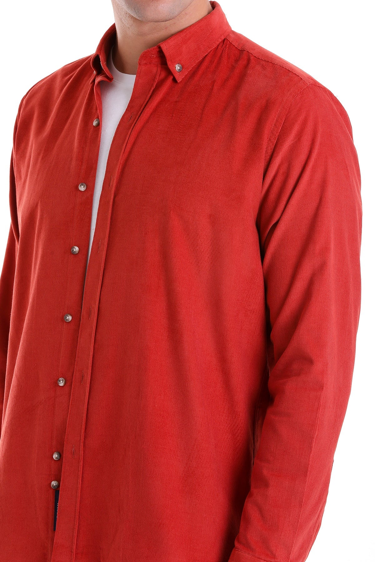 Comfort Fit Long Sleeve Cotton Brick Casual Shirt - SAYKI