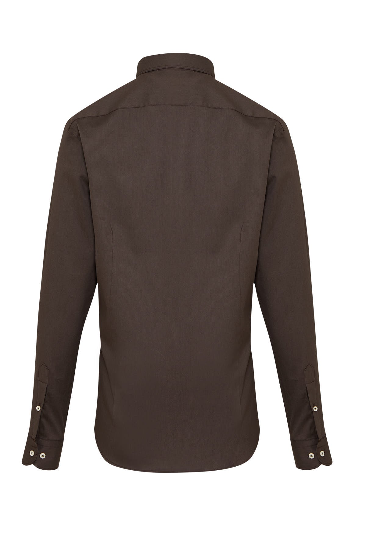 Comfort Fit Long Sleeve Cotton Brown Casual Shirt - SAYKI