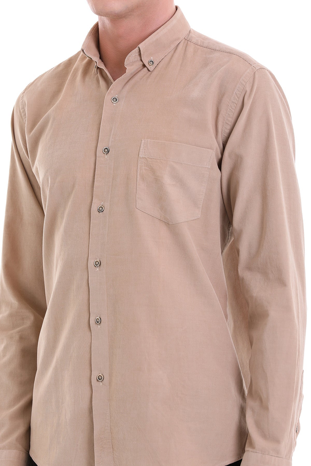 Comfort Fit Long Sleeve Cotton Mink Dress Shirt - SAYKI