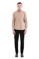 Comfort Fit Long Sleeve Cotton Mink Dress Shirt - SAYKI