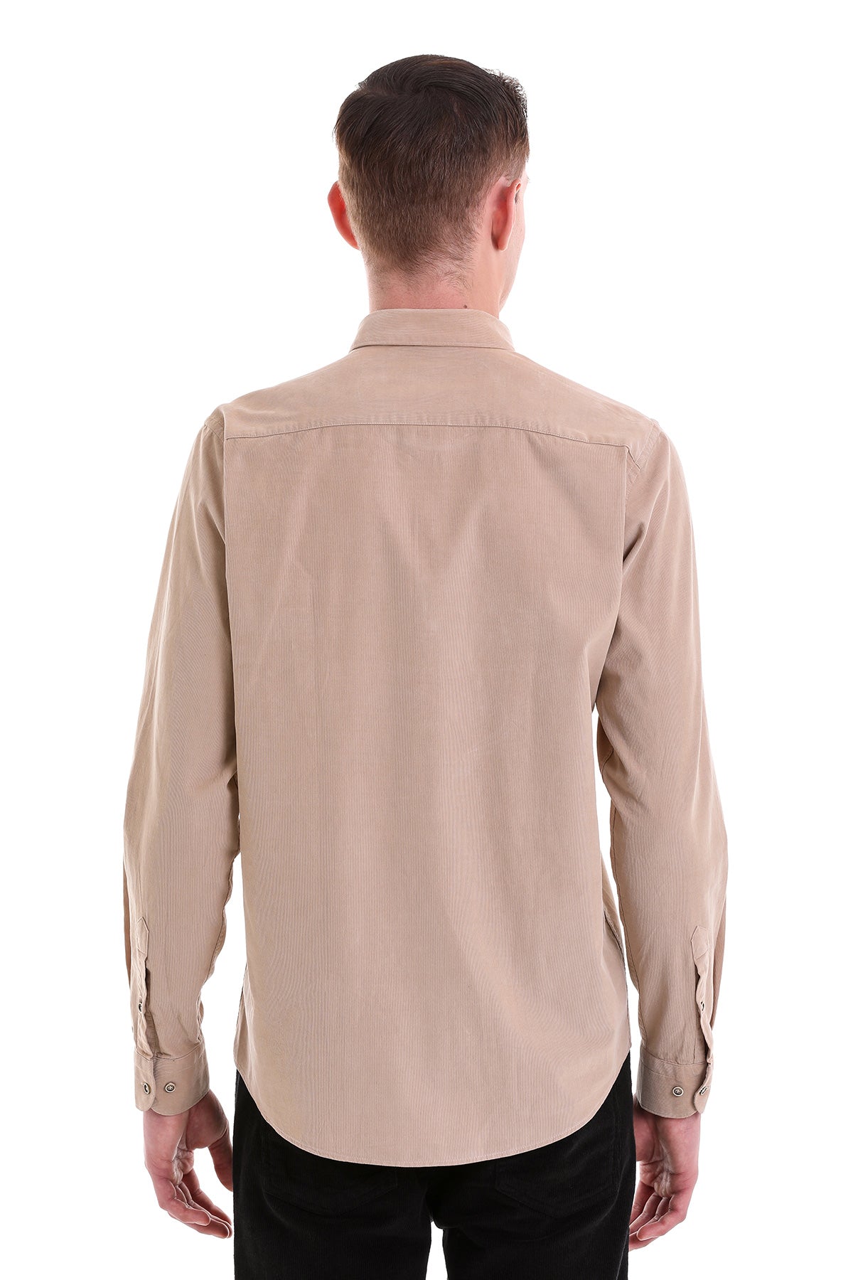 Comfort Fit Long Sleeve Cotton Mink Dress Shirt - SAYKI