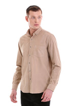 Comfort Fit Long Sleeve Cotton Mink Dress Shirt - SAYKI