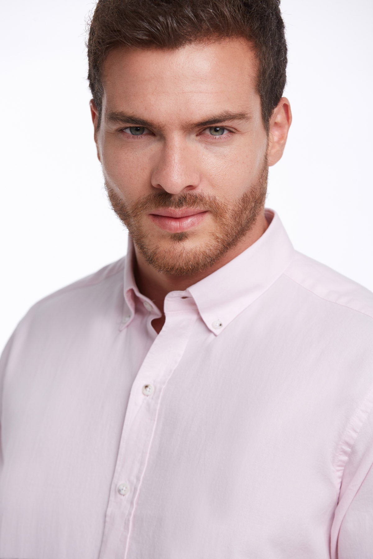 Comfort Fit Long Sleeve Cotton Pink Casual Shirt - SAYKI