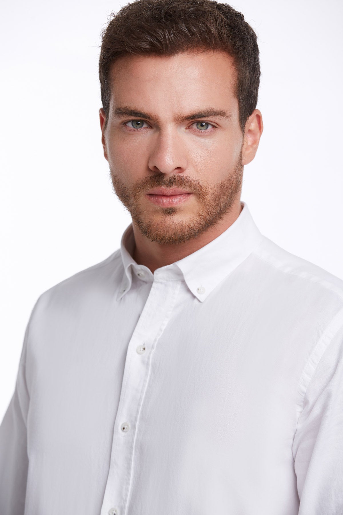 Comfort Fit Long Sleeve Cotton White Casual Shirt - SAYKI