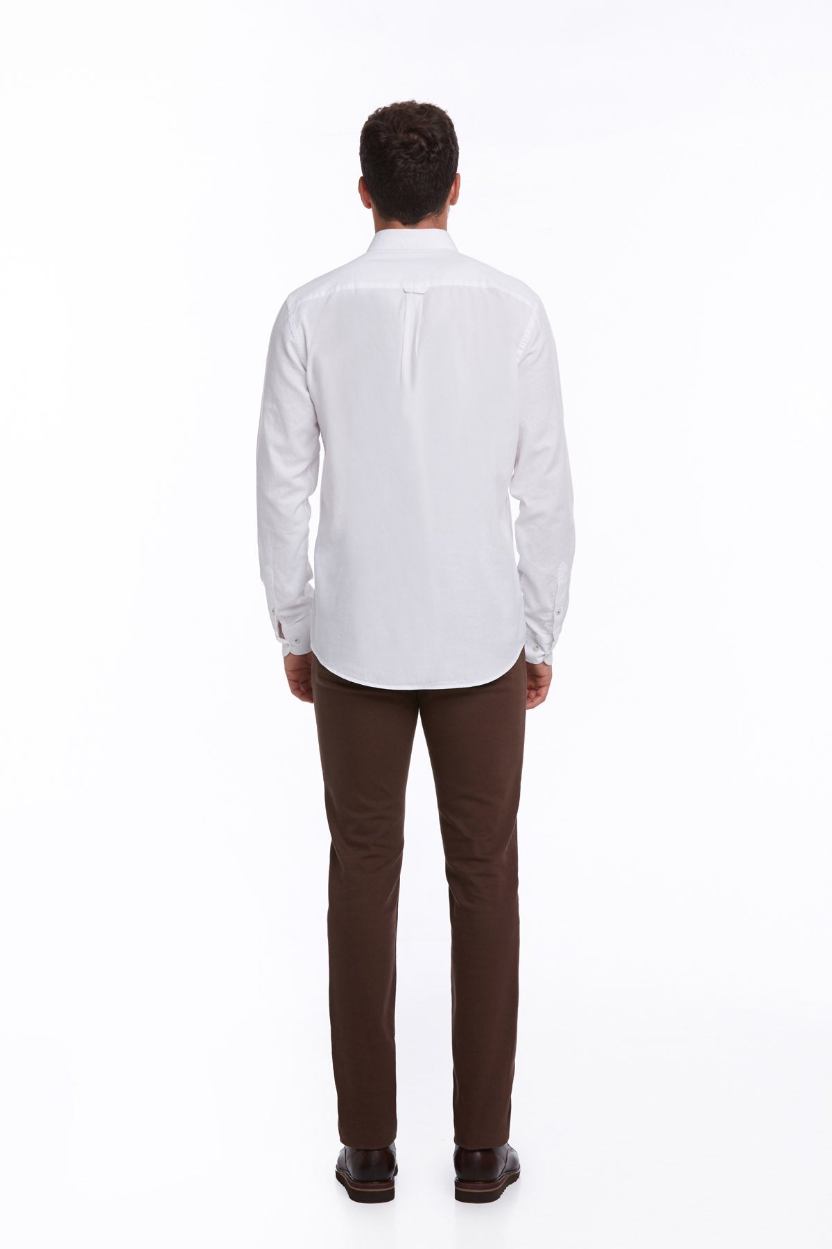 Comfort Fit Long Sleeve Cotton White Casual Shirt - SAYKI