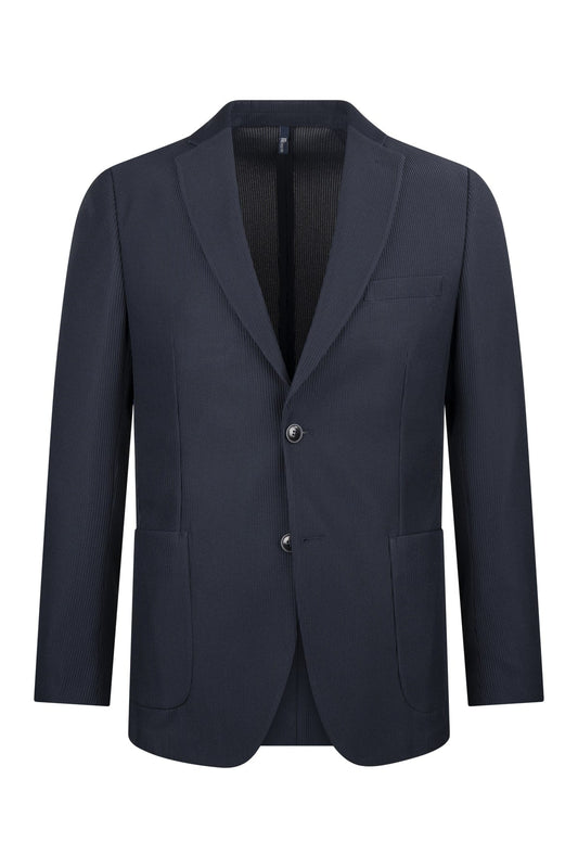 Comfort Fit Navy Notch Lapel Classic Blazer - SAYKI