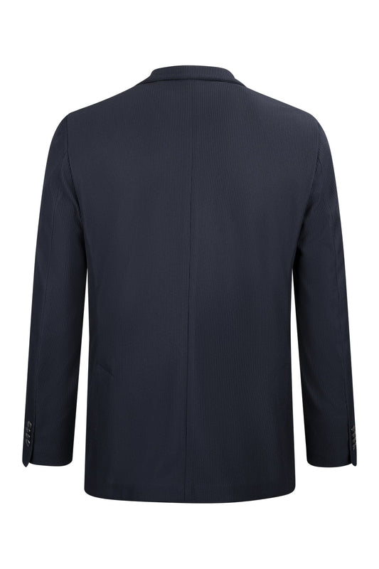 Comfort Fit Navy Notch Lapel Classic Blazer - SAYKI