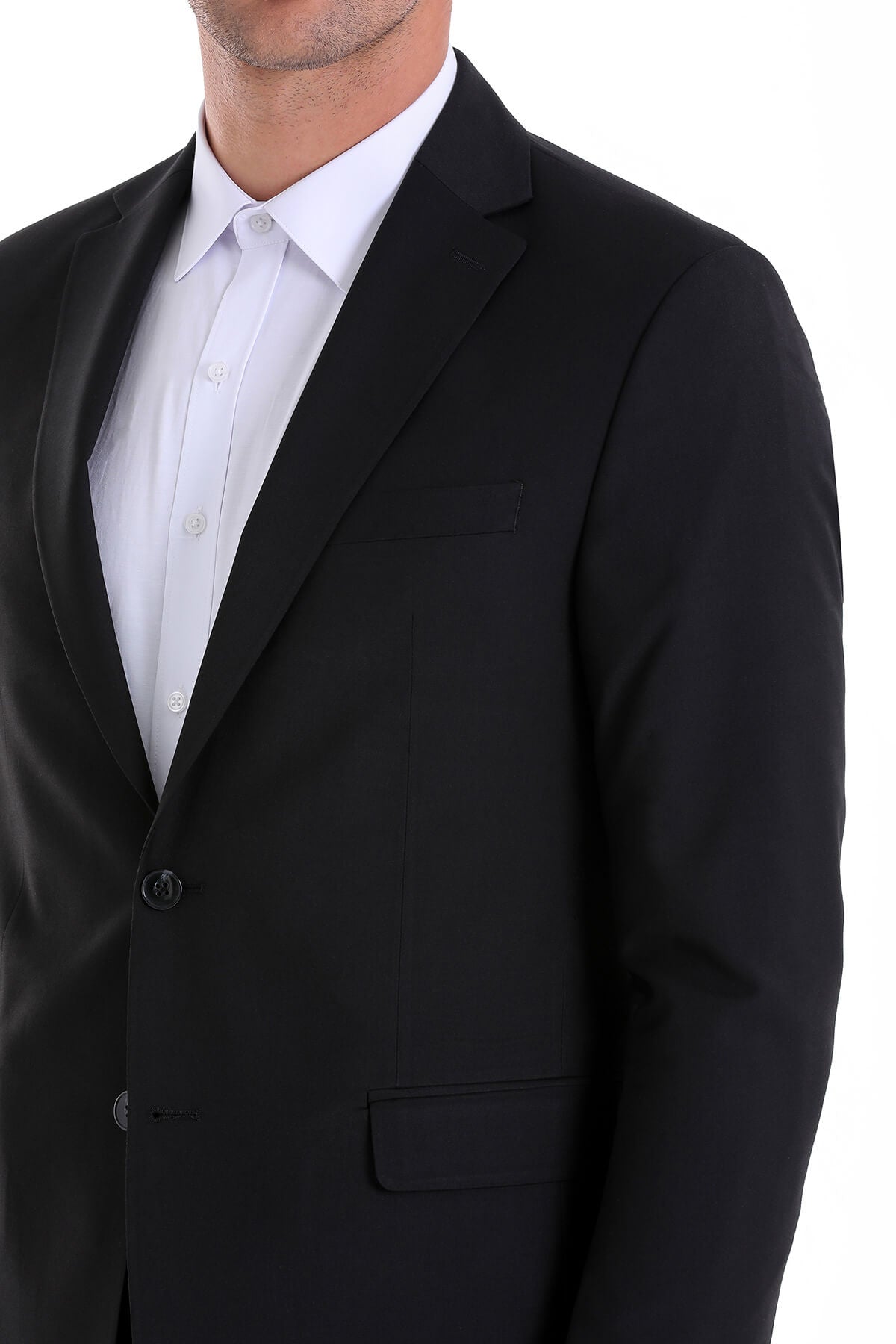 Comfort Fit Notch Lapel Black Classic Suit - SAYKI