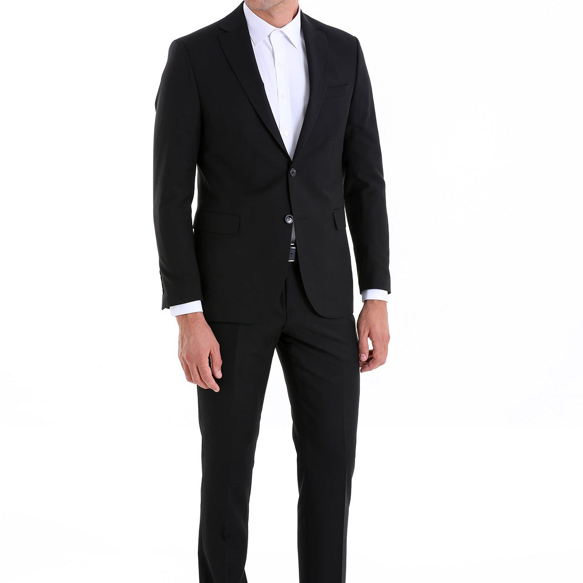 dress suit black Comfort Fit Notch Lapel Black Classic Suit 44 / 6 / Black