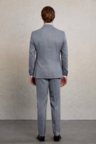 Comfort Fit Notch Lapel Gray Wool Blend Classic Suit - SAYKI