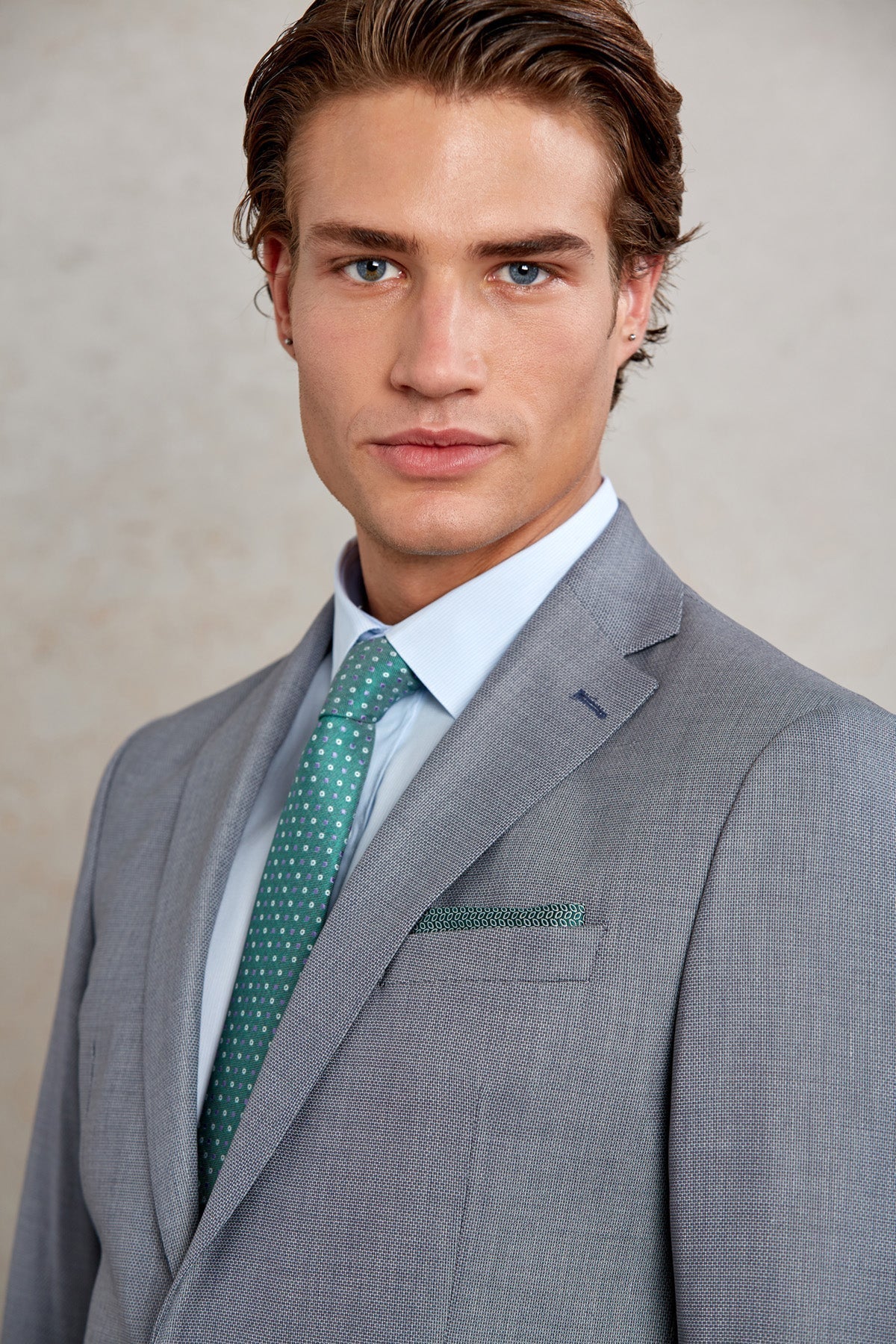 Comfort Fit Notch Lapel Gray Wool Blend Classic Suit - SAYKI