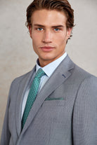 Comfort Fit Notch Lapel Gray Wool Blend Classic Suit - SAYKI