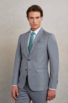 Comfort Fit Notch Lapel Gray Wool Blend Classic Suit - SAYKI