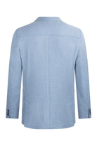Comfort Fit Notch Lapel Linen-Blend Light Blue Classic