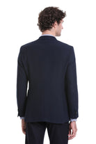 Comfort Fit Notch Lapel Navy Classic Blazer - SAYKI