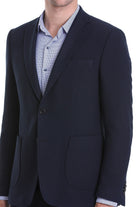 Comfort Fit Notch Lapel Navy Classic Blazer - SAYKI