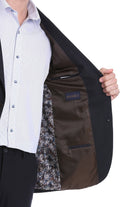 Comfort Fit Peak Lapel Navy Classic Blazer - SAYKI