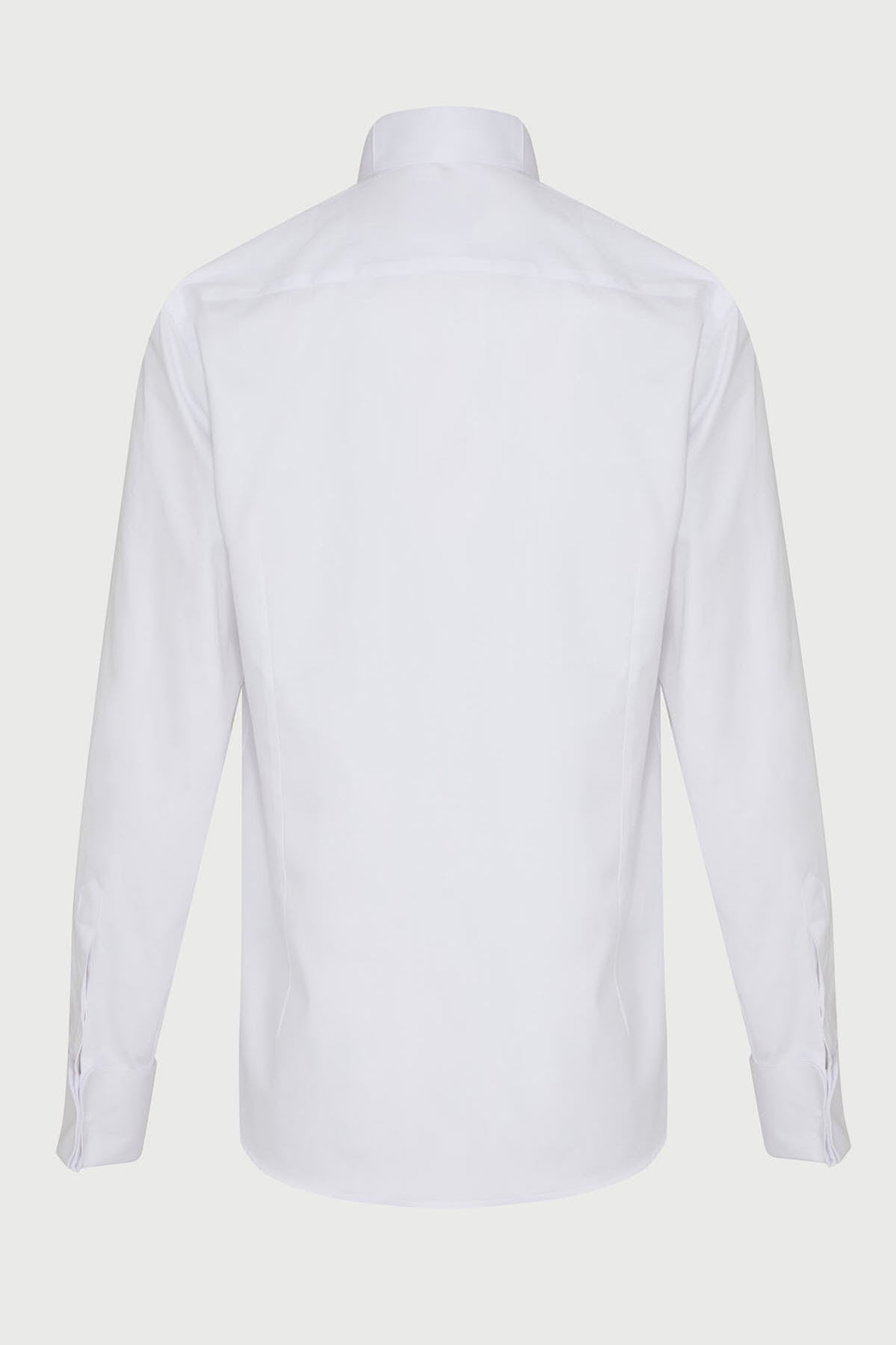 Comfort Fit Plain French Cuff Wing Tip White Tuxedo Shirt