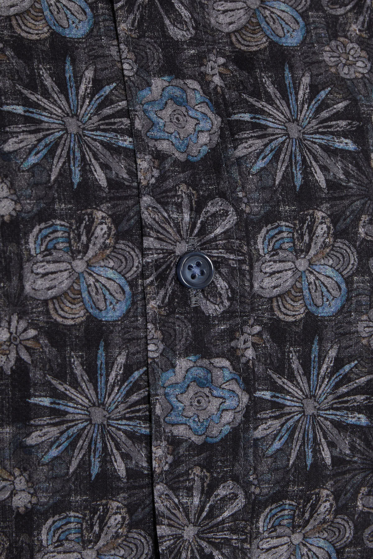 Comfort Fit Printed Cotton Dark Gray Casual Shirt - SAYKI