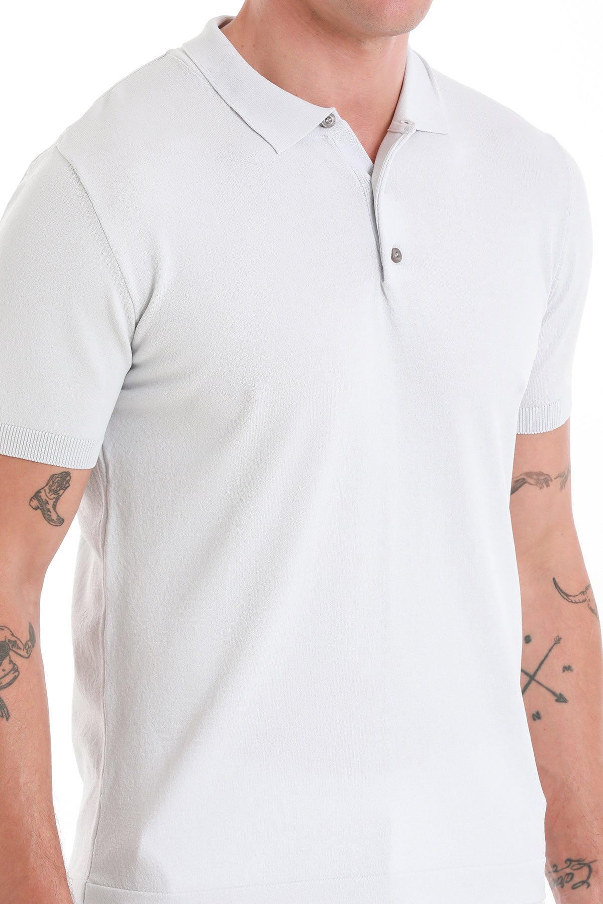 Comfort Fit Rayon Gray Polo T-Shirt - SAYKI