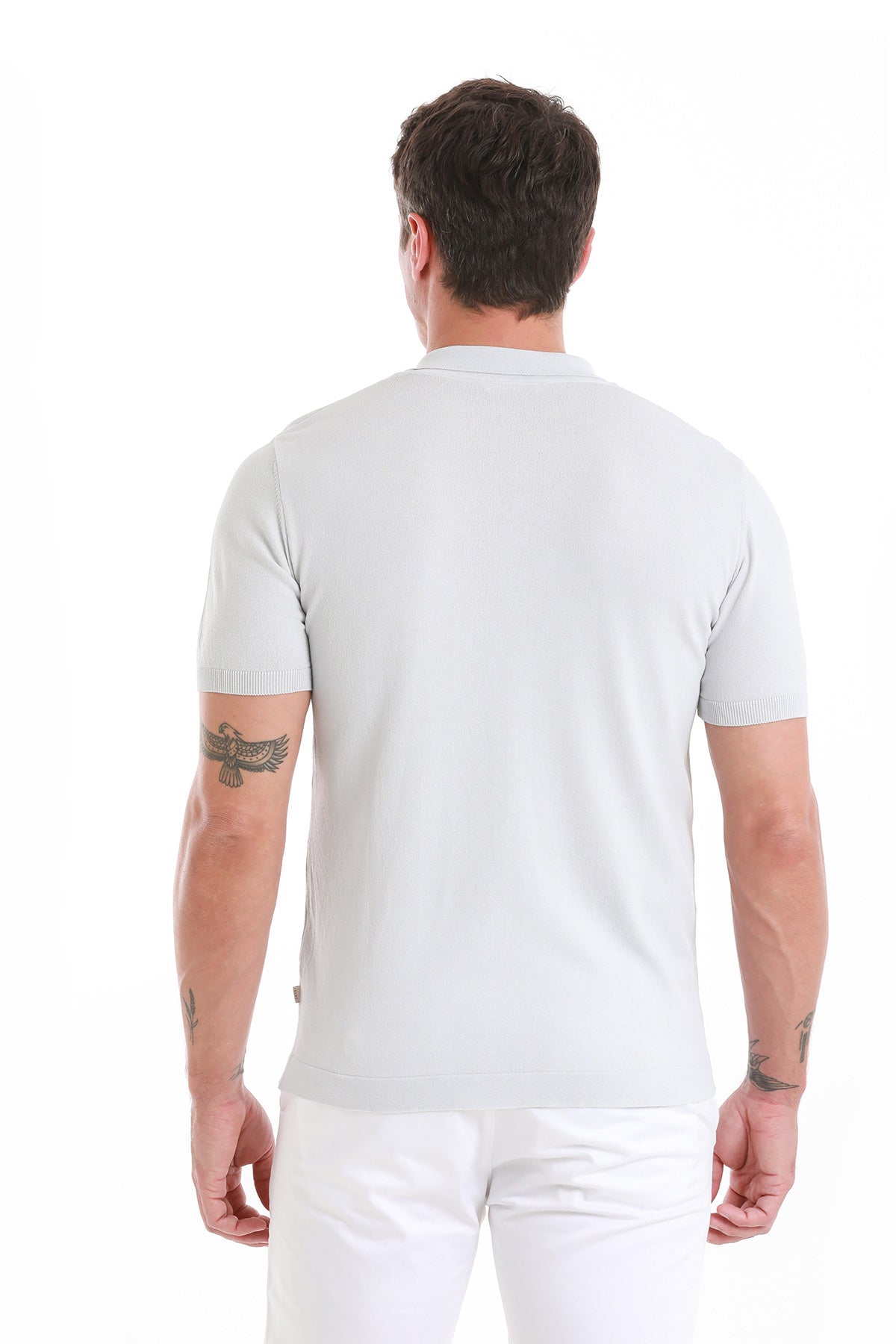 Comfort Fit Rayon Gray Polo T-Shirt - SAYKI