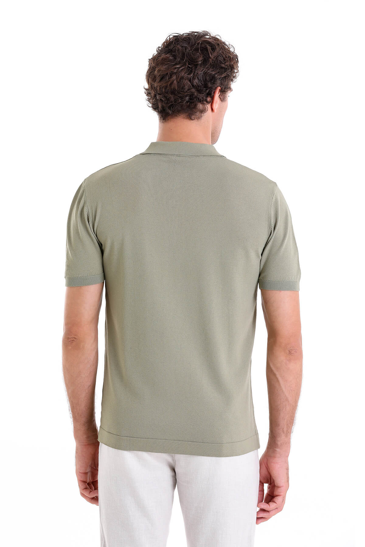 Comfort Fit Rayon Green Vetiver Polo T-Shirt - SAYKI