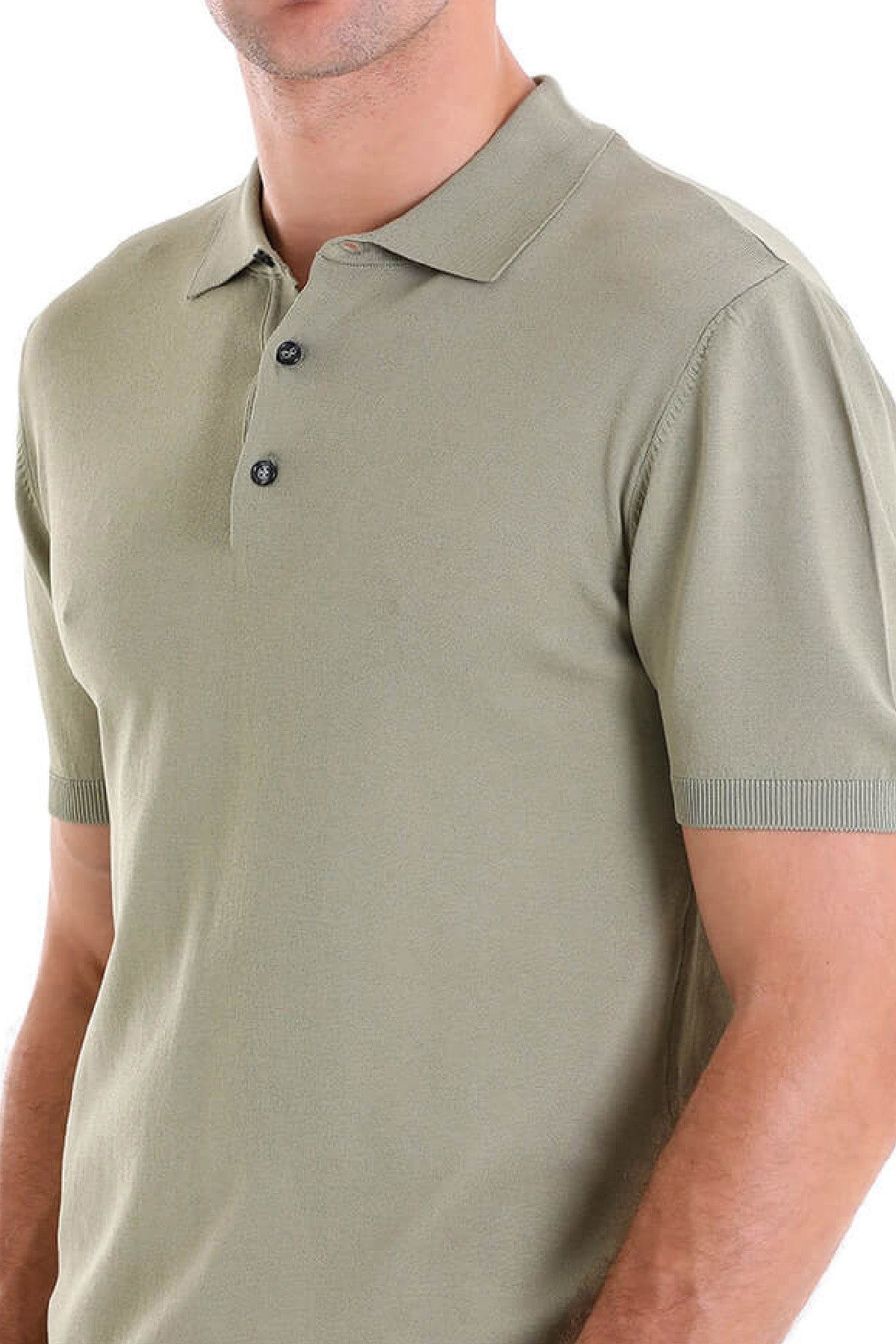 Comfort Fit Rayon Green Vetiver Polo T-Shirt - SAYKI