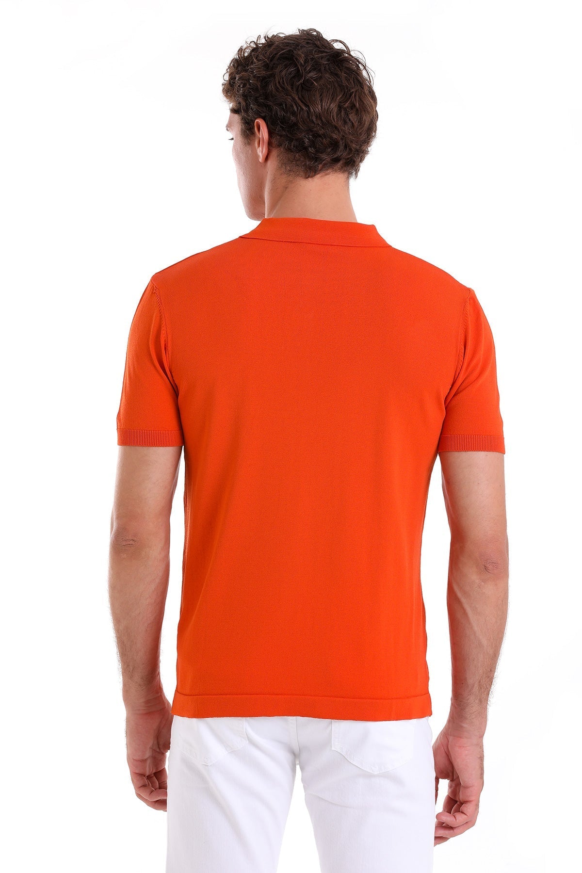 Comfort Fit Rayon Orange Polo T-Shirt - SAYKI
