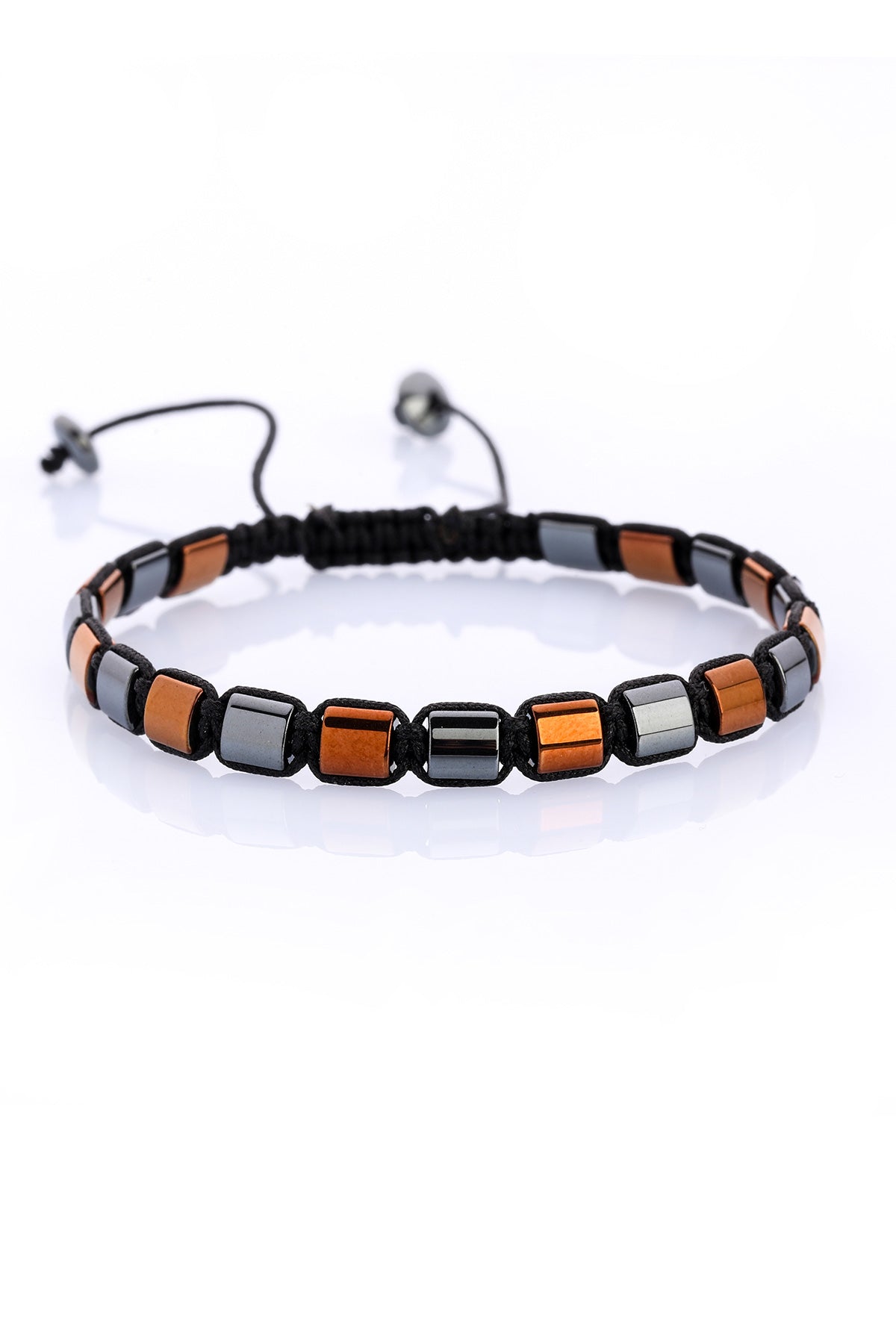 Copper - Charcoal Beads Hematite Bracelet - SAYKI