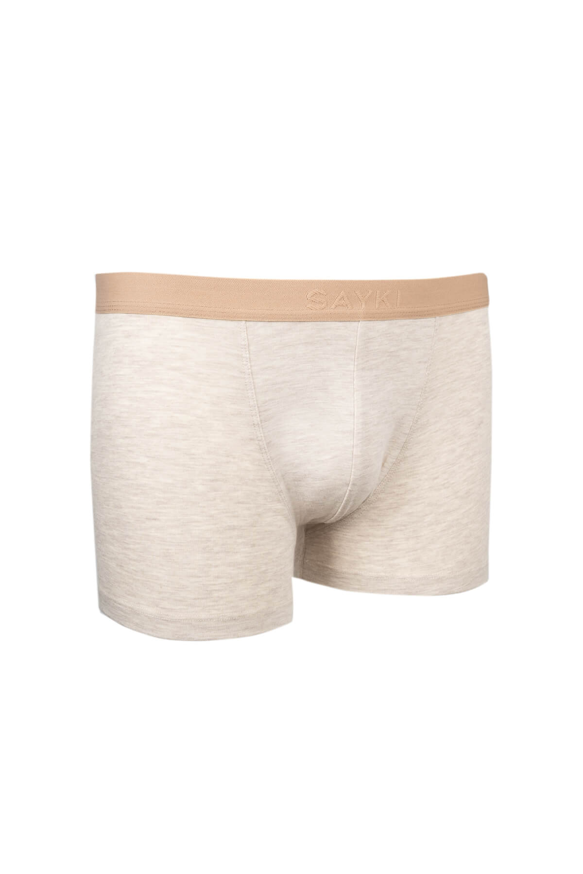 Cotton Blend Light Beige Jersey Boxer - SAYKI