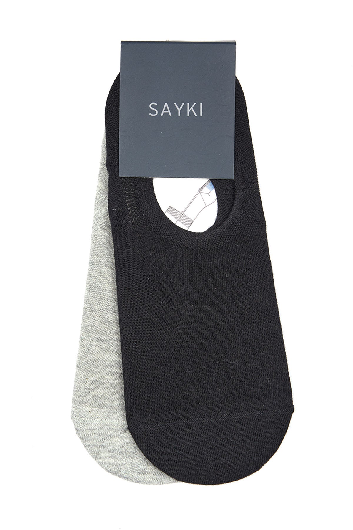 Cotton No Show Black - Gray Socks - SAYKI - 8682819211154