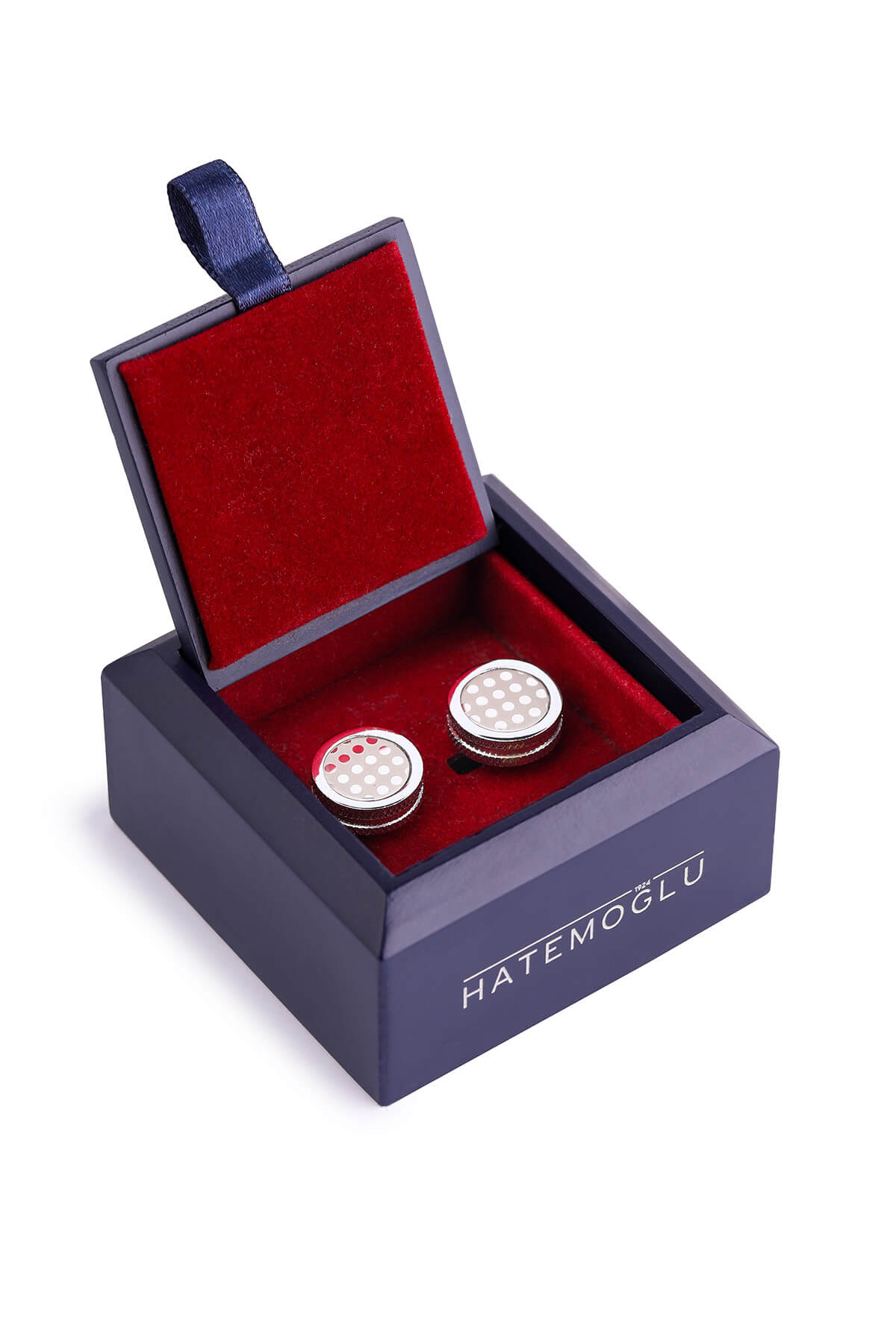 Dot Patterned Metal Round Cufflinks - SAYKI