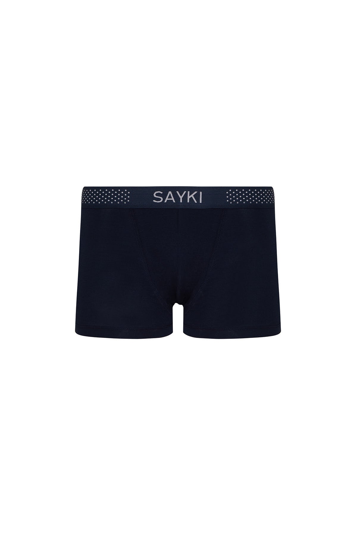 Dot Patterned Navy - Black Modal Jersey Boxer - SAYKI