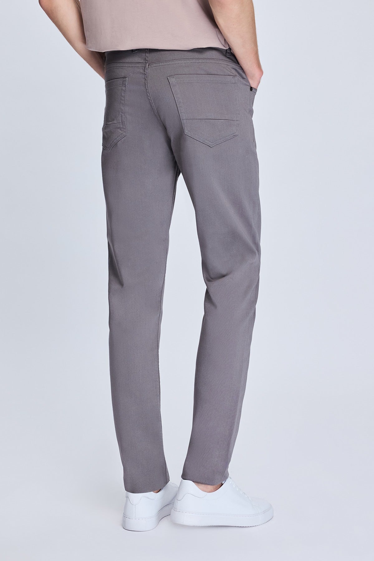 Dynamic Fit 5 Pocket Charcoal Cotton Casual Pants - SAYKI