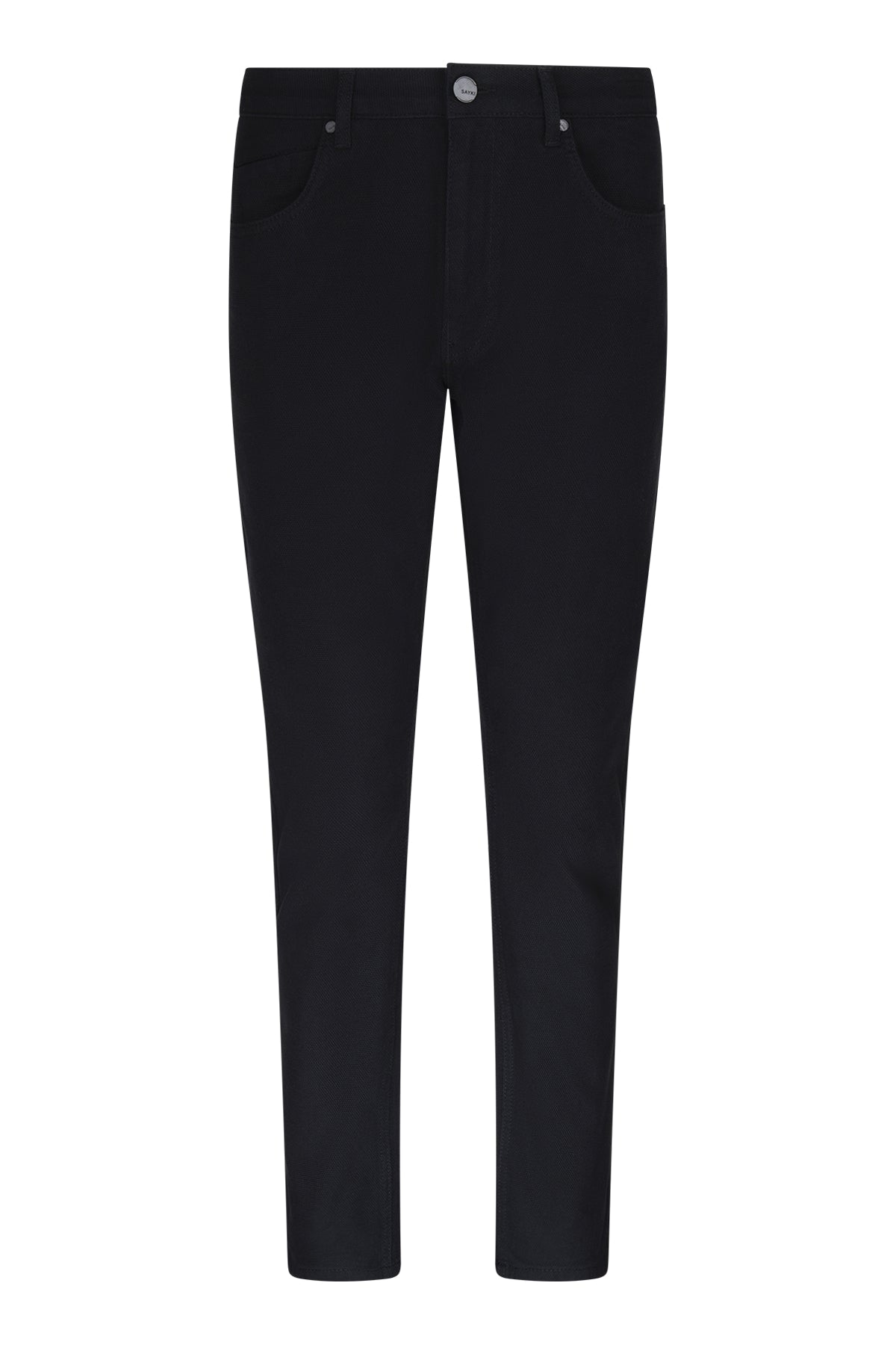 Dynamic Fit 5 Pocket Low Waist Black Casual Pants - SAYKI