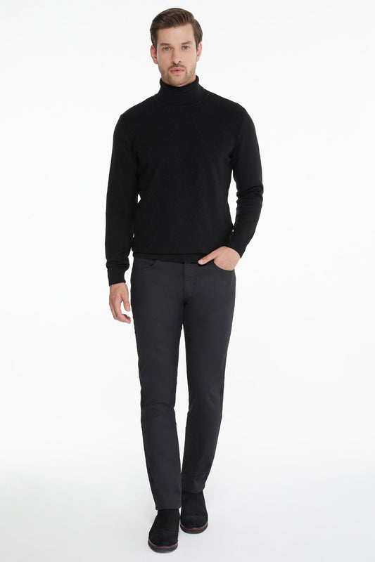 Dynamic Fit 5 Pocket Low Waist Cotton Black Denim - SAYKI