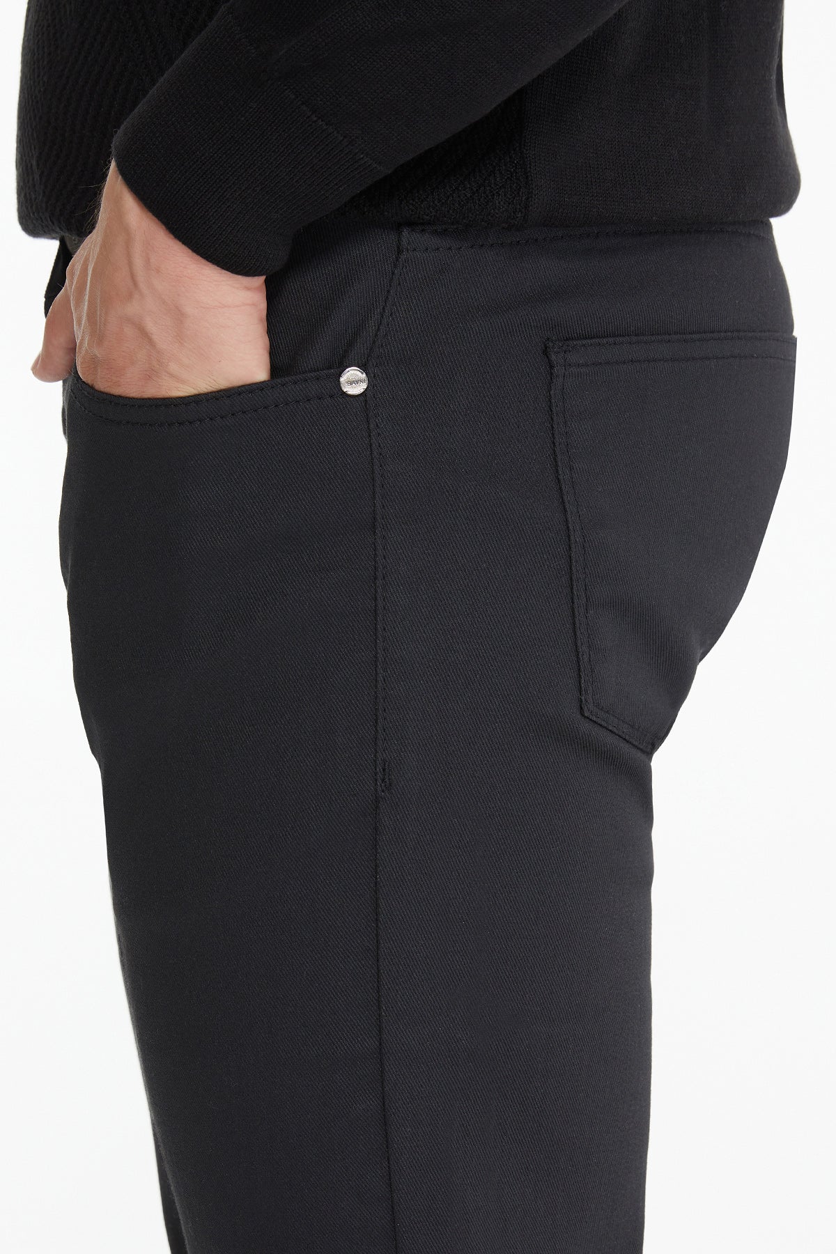 Dynamic Fit 5 Pocket Low Waist Cotton Black Denim - SAYKI