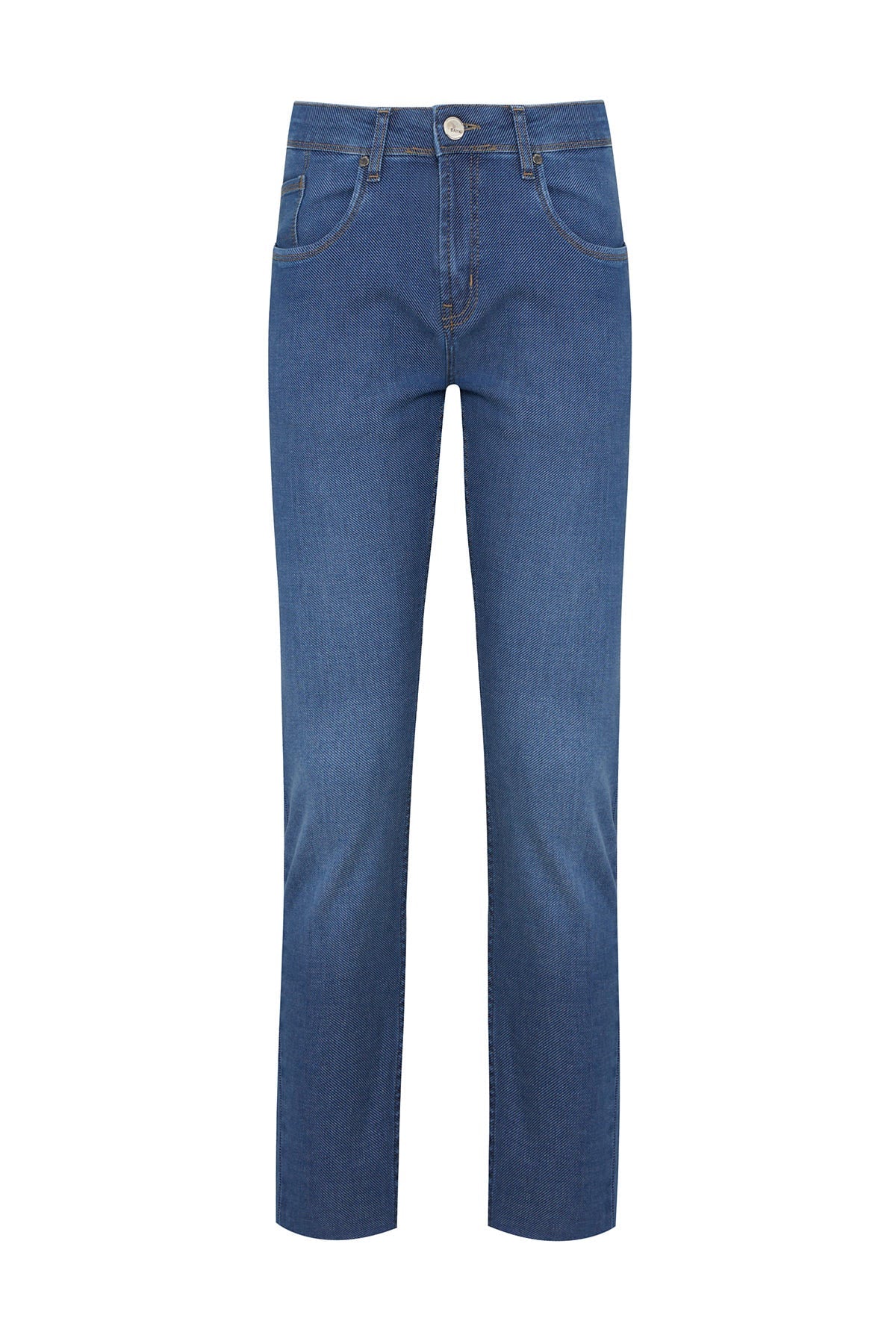 Dynamic Fit 5 Pocket Low Waist Cotton Blue Denim - SAYKI