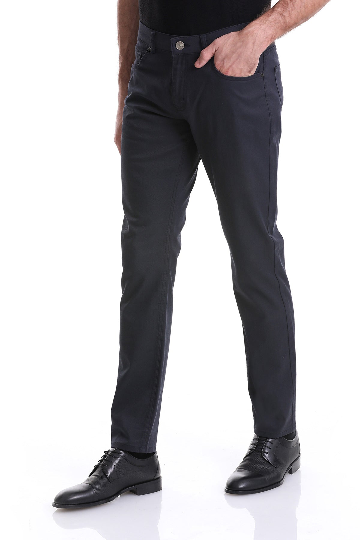 Dynamic Fit 5 Pocket Low Waist Cotton Navy Denim - SAYKI